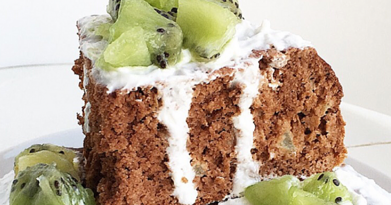 Pancake kiwi-ciocco con cremina al cocco.