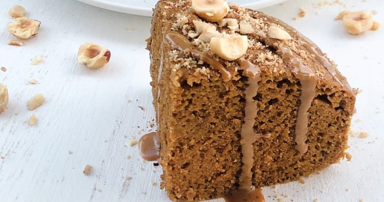 Torta cotta a bagnomaria alla zucca, caffè e nocciole con farina di castagne