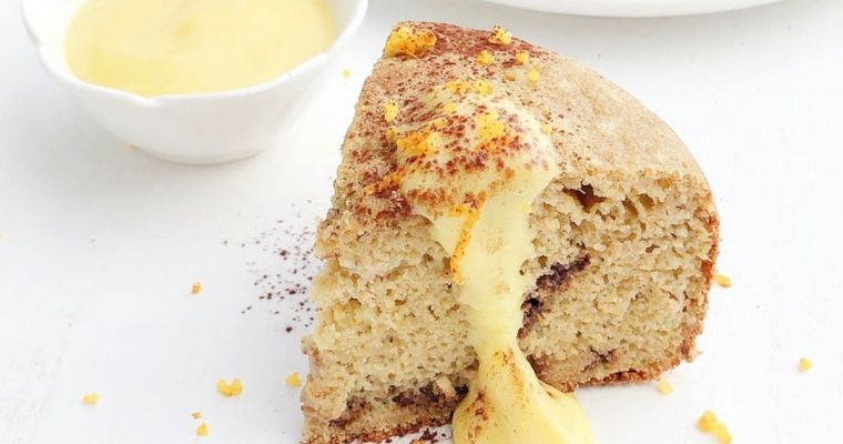 Pancake alto all’arancia con gocce di cioccolato e crema pasticcera light
