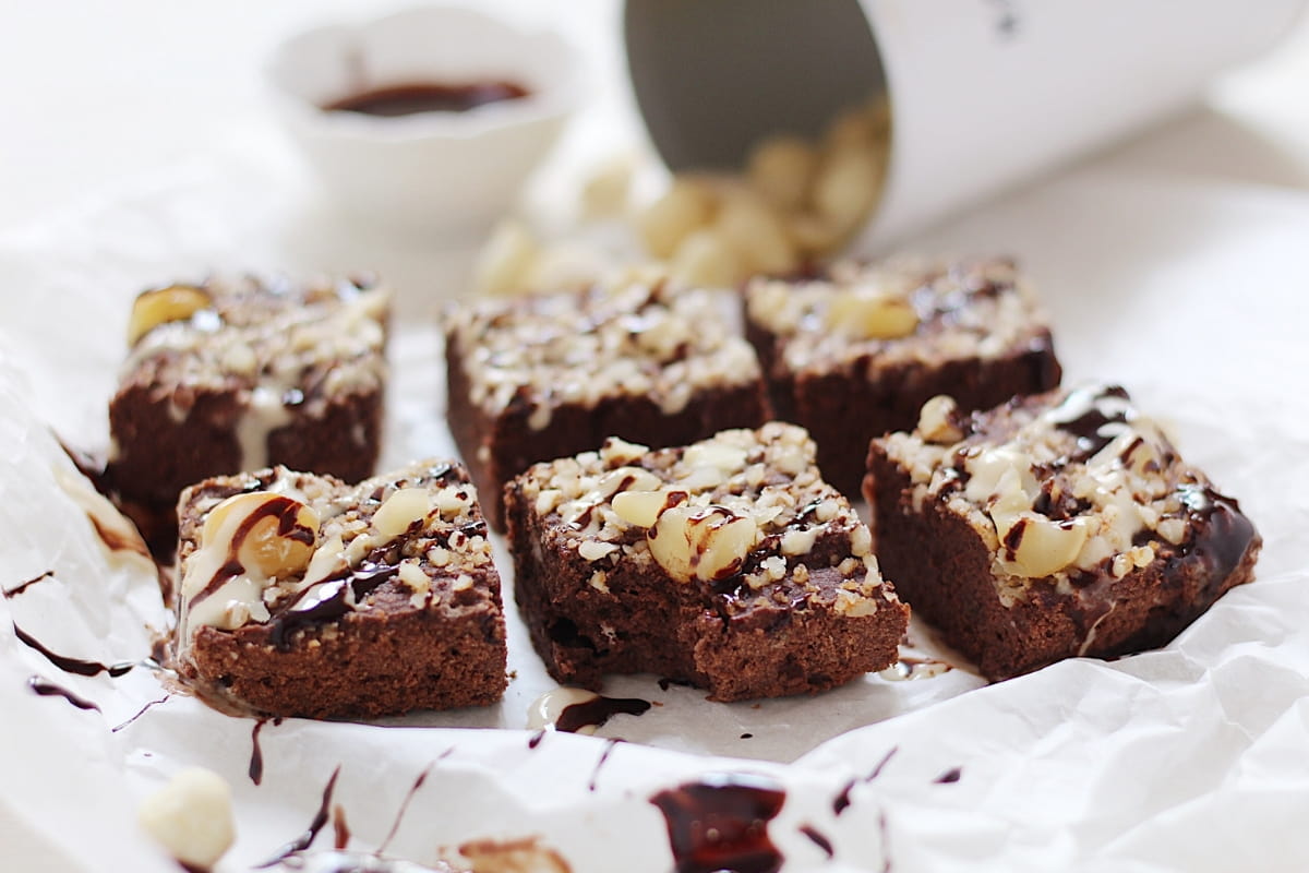 Brownies alle noci di macadamia e cocco – No lievito!